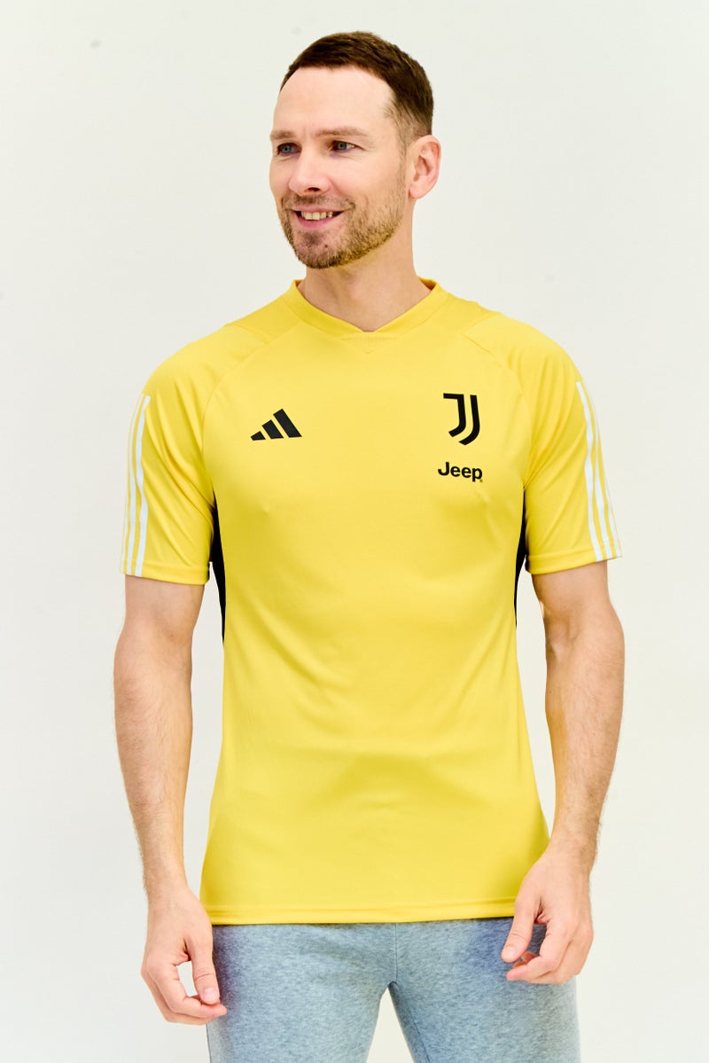 Adidas Men Slim Fit Jeep Short Sleeve Training Jersey, Yellow - Image 1